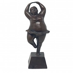 STATUE BRONZ BALLET LADY ON STAND 